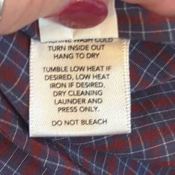 Mizzen + Main Leeward Collection Gingham Dress Shirt size XL Standard Fit Blue - Picture 7 of 8